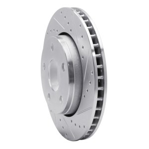 Jeep Wrangler Brake Rotor (1) - Front Right - R1 Concepts - Drilled & Slotted - Silver - `07-`18
